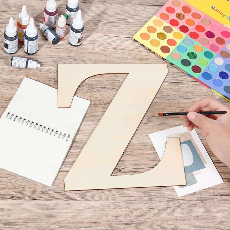 Lettere In Legno Alte 30 Cm Non Finite Per Decorazione Murale E Fai-da-te - Colore Naturale (S)