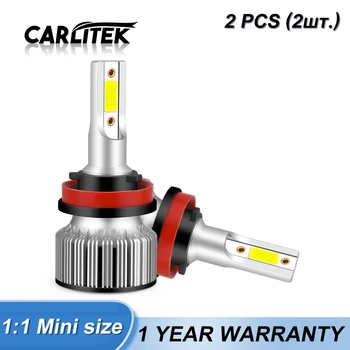 

Carlitek 2pcs H7 H4 LED Mini Size Car Headlight 12V 10000LM Lamp 9005 HB3 9006 HB4 H8 H9 Fog Lamp Bulbs H11 LED 50W 6000K luce