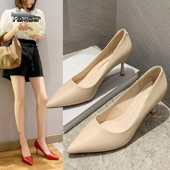

2020 new arrive women pumps Pointed fashion buckle single women shoes fashion high heel casual party shoes ladies 168-1