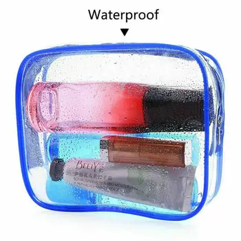 

3Pc PVC Travel Cosmetic Make up Bag Clear Transparent See Through Toiletry Bag