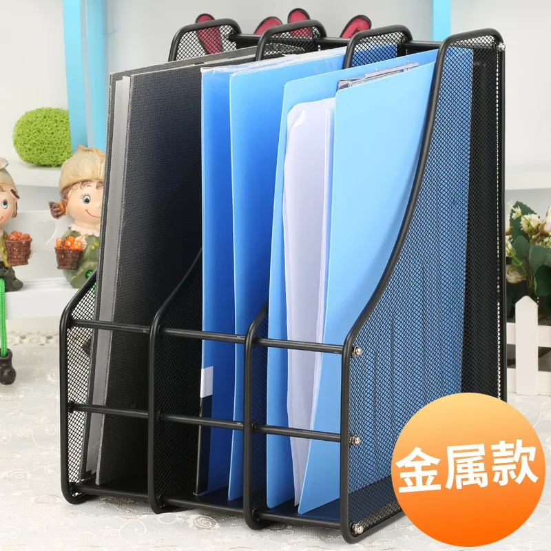 

Metal Iron Mesh Desktop File Shelf Quadruple File Box Information Rack Students Multilayer Folder Storage Box Box Triple