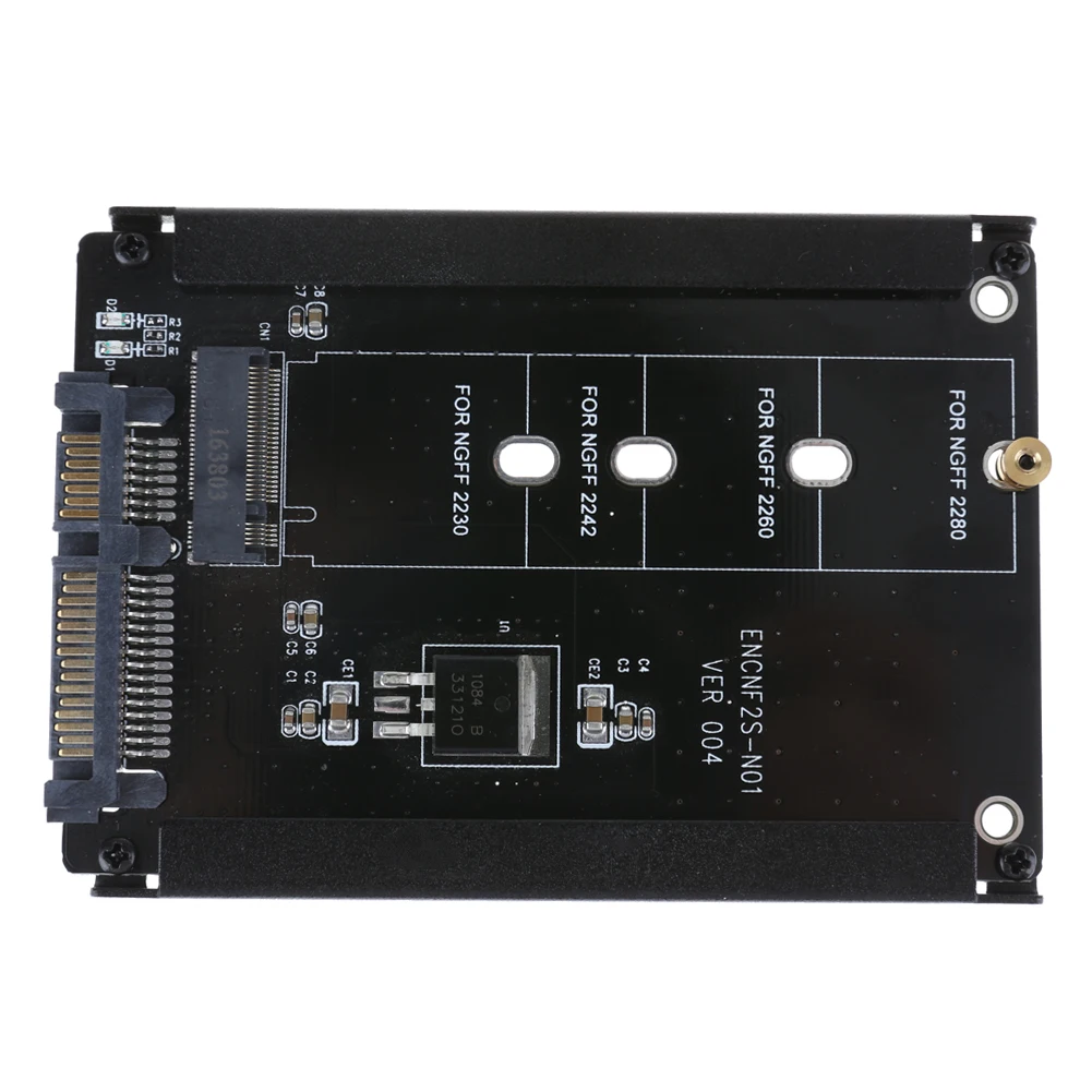 Qиндиан добавить на карту черный металлический чехол B+ M ключ M.2 NGFF SSD to 2,5 SATA 3 6 ГБ/сек. адаптер карта с корпусом разъем M2 адаптер NGFF
