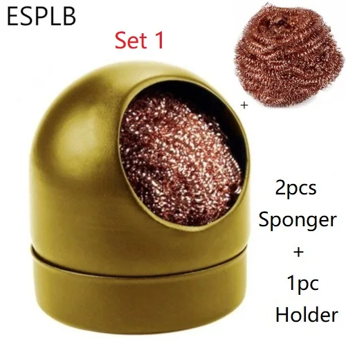 Premium Black/Gold Soldering Iron Cleaning Kit with Sponge and Holder