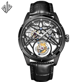 

GIV Original Tourbillon Watch Men Waterproof Luxury Mechanical Watch Skeleton Design Sapphire montre homme relogio masculino