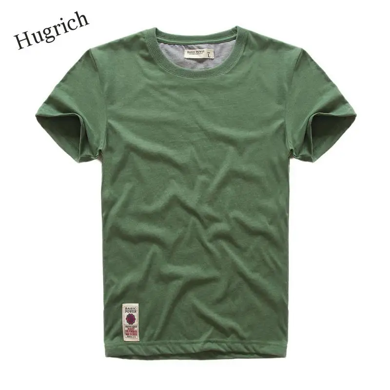 

hot sale New short sleeve men solid t-shirt o-neck soft solid cotton elastic breathable men half-sleeved t-shirt 4 Color