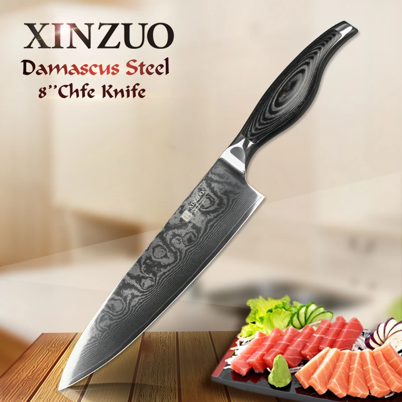 XINZUO 8 &quotнож повара японский VG10 Дамасская сталь кухонные ножи нержавеющая стиль Santoku нож Pakkawood ручка|damascus