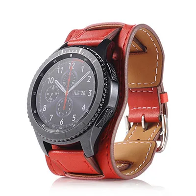 Red Ремешок для часов из натуральной кожи 22 мм для samsung galaxy watch 46 мм ремешок для часов для samsung gear S3 браслет Ремень спортивный ремешок для часов - Цвет: Red