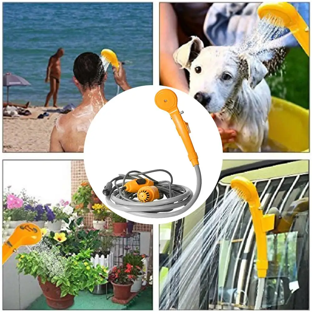 Car Washer 12V Portable Pressure Washer Car Shower Washer Set Electric Pump Outdoor Camping Car Wash Travel Cleaning Tool