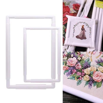

Embroidery Frame Set Square Shape Plastic Cross Stitch Craft Tool Clip Type Frame Hoop Sewing Craft DIY Tools Sewing Tool