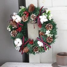 Christmas Wreath Garland Tree Hanging Fireplace Cane Home Garden Decor Ornaments