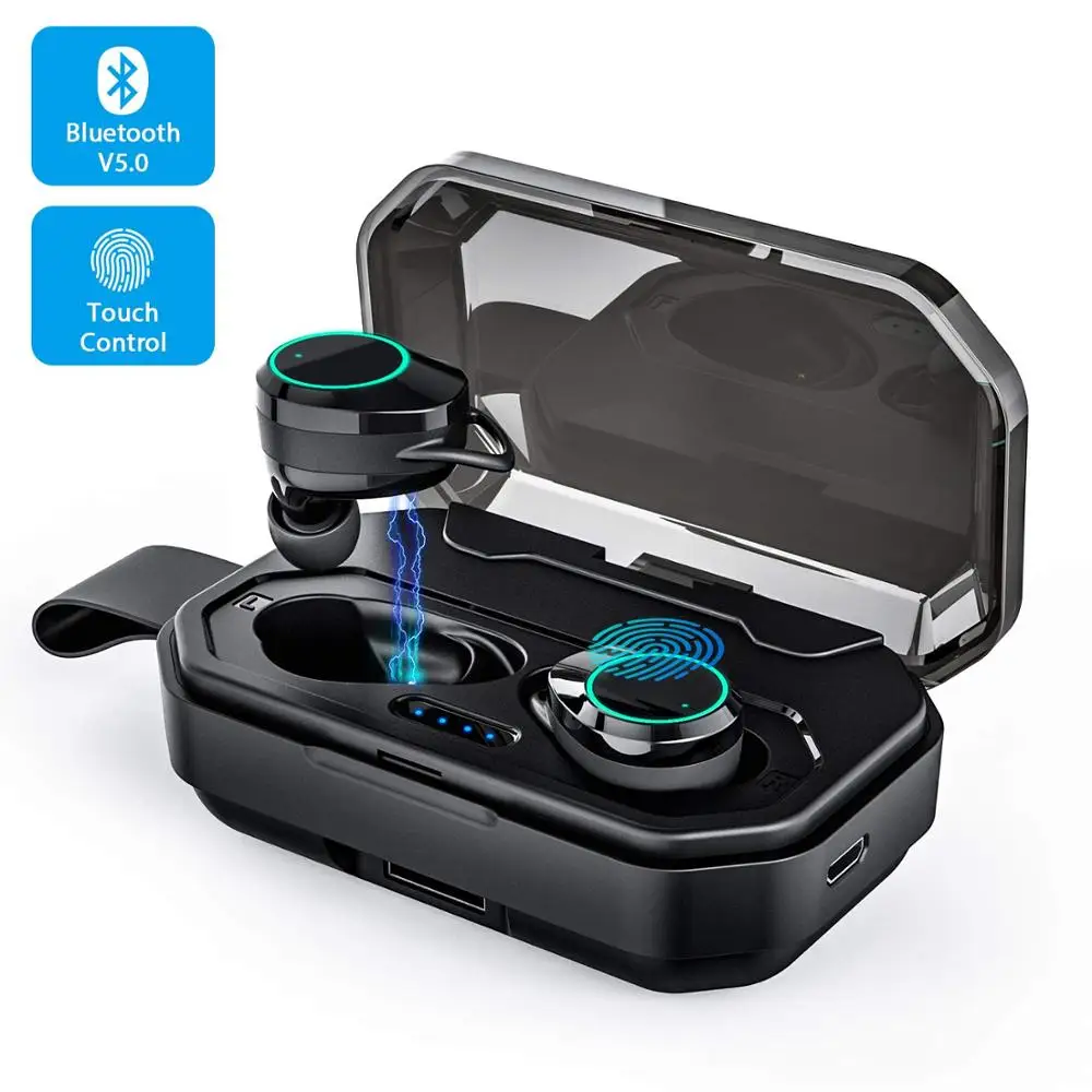 

Qosea Bluetooth Earphone TWS Wireless Earbuds Volume Touch Key Control Bluetooth 5.0 Headphone Waterproof Headset Last 6 Hours