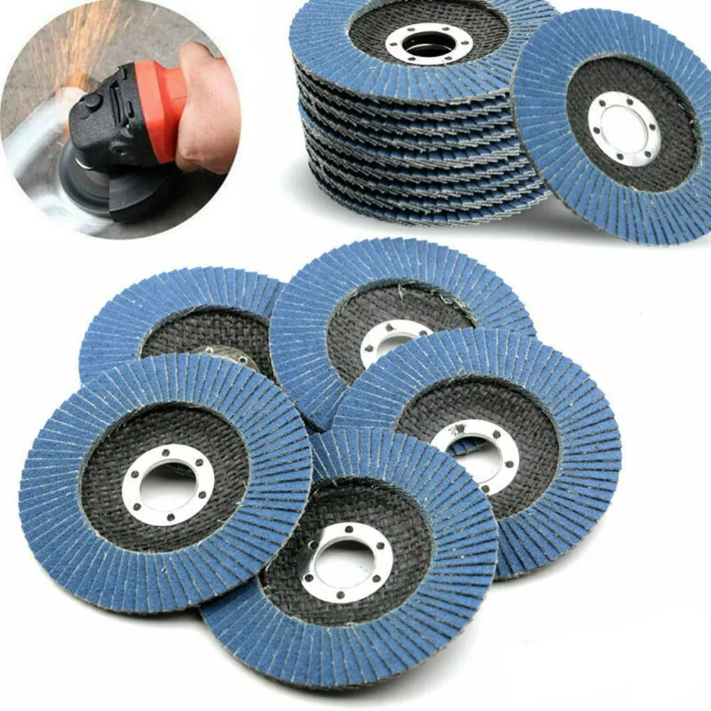 

10pcs 115mm 4.5" Sanding Discs 40/60/80/120 Grit Grinding Wheels Blades Strong Sturdy Flap Discs For Angle Grinder