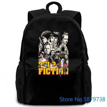 

Pulp Fiction Black Quentin Tarantino '94 John Travolta Samuel L. Jackson Brand Printed women men backpack laptop travel