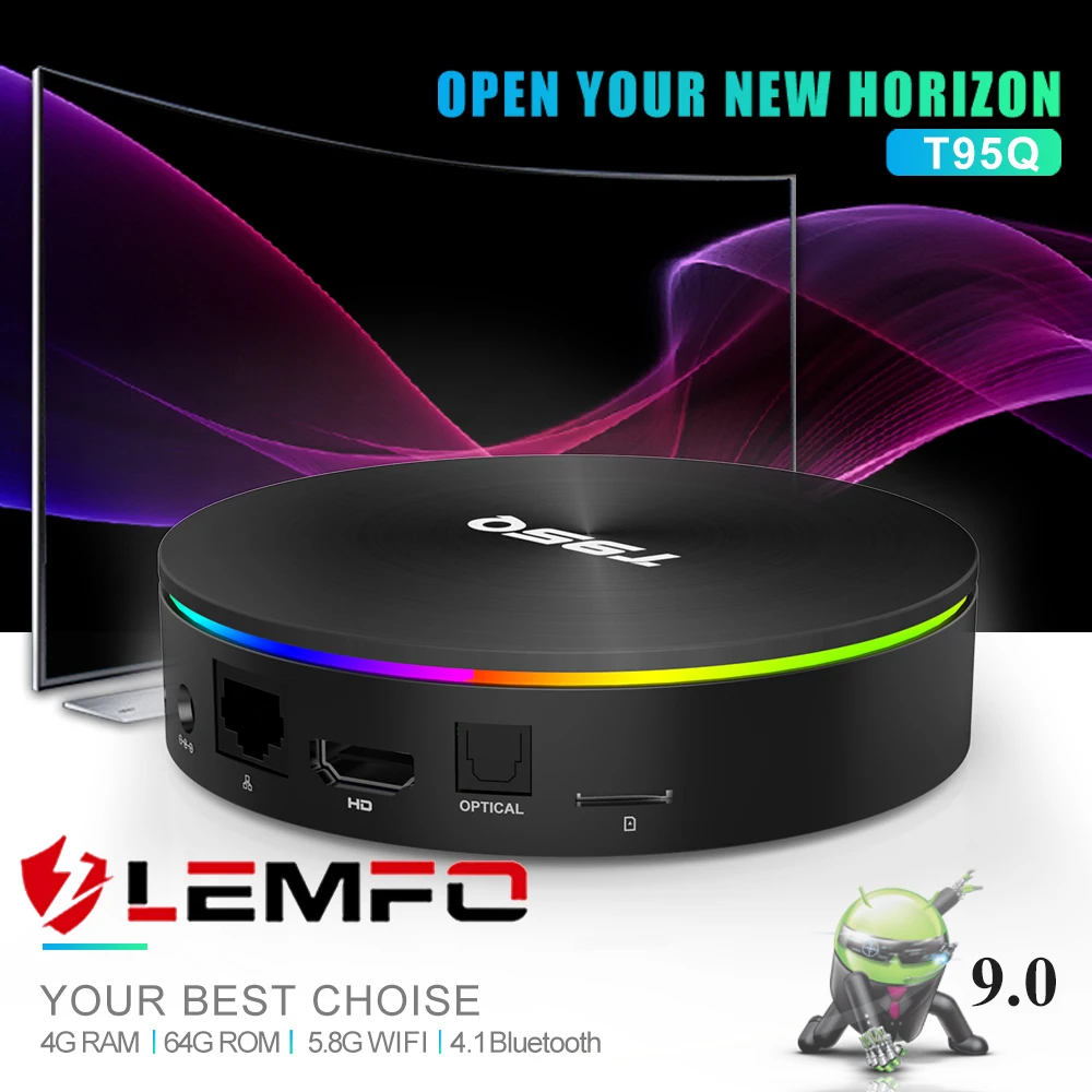 

T95Q S905X2 Android Set Top Box Ethernet 1000M 4GB RAM 64G 32G 4K H.265 2.4G/5G WiFi 3D TV Box