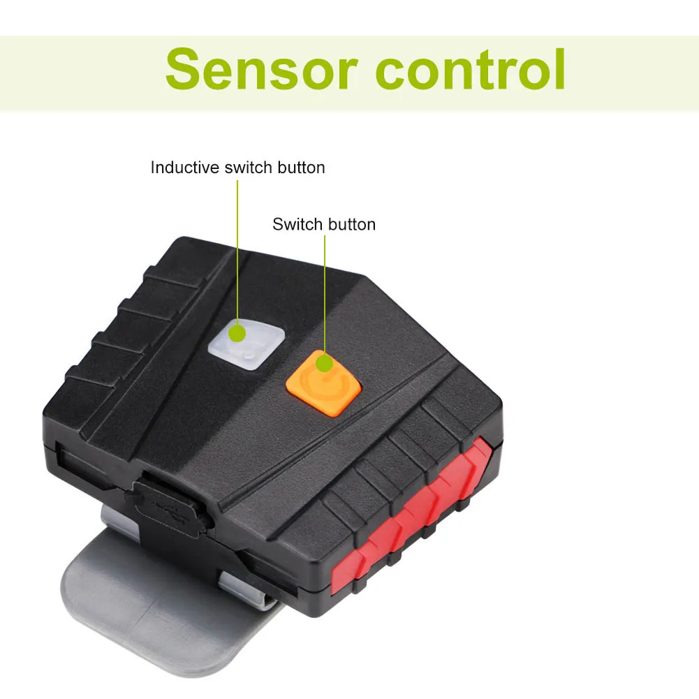 

Head Torch Touch Sensor Energy Saving Induction USB Charging Headlamp Durable Cap Light COB LED Convenient Fishing Clip On