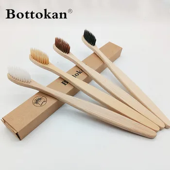 

Natural Soft Bristle toothbrush Small Head Toothbrush Biodegradable Teeth Brush Oral Care 4PC j921