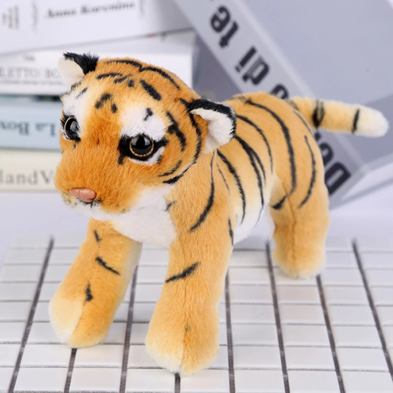yellow 22*15 см Kawaii милый Король леса моделирование Тигры желтый белый плюшевая игрушка мягкая кукла модель удержания подушка дети ребенок подарок - Цвет: yellow