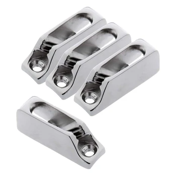 

4 Pcs Sailing Rigging 316 Stainless Steel Clam Cleat 3-6mm Rope & Line Cleat for Boat Yacht for Marine Etc
