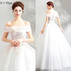 Это Yiya свадебное платье 2019 элегантное платье с вырезом "лодочка" плюс размер женские вечерние платья с открытыми плечами длина до пола Vestido