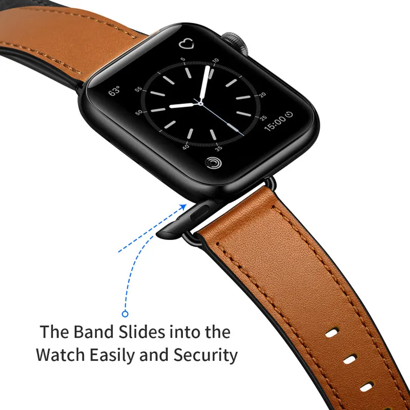Ремешки для наручных часов для Apple Watch, 44 мм, 40 мм, серия 5/4, натуральная кожа, браслет для iWatch, ремешок 42 мм, 38 мм, серия 3/2/1