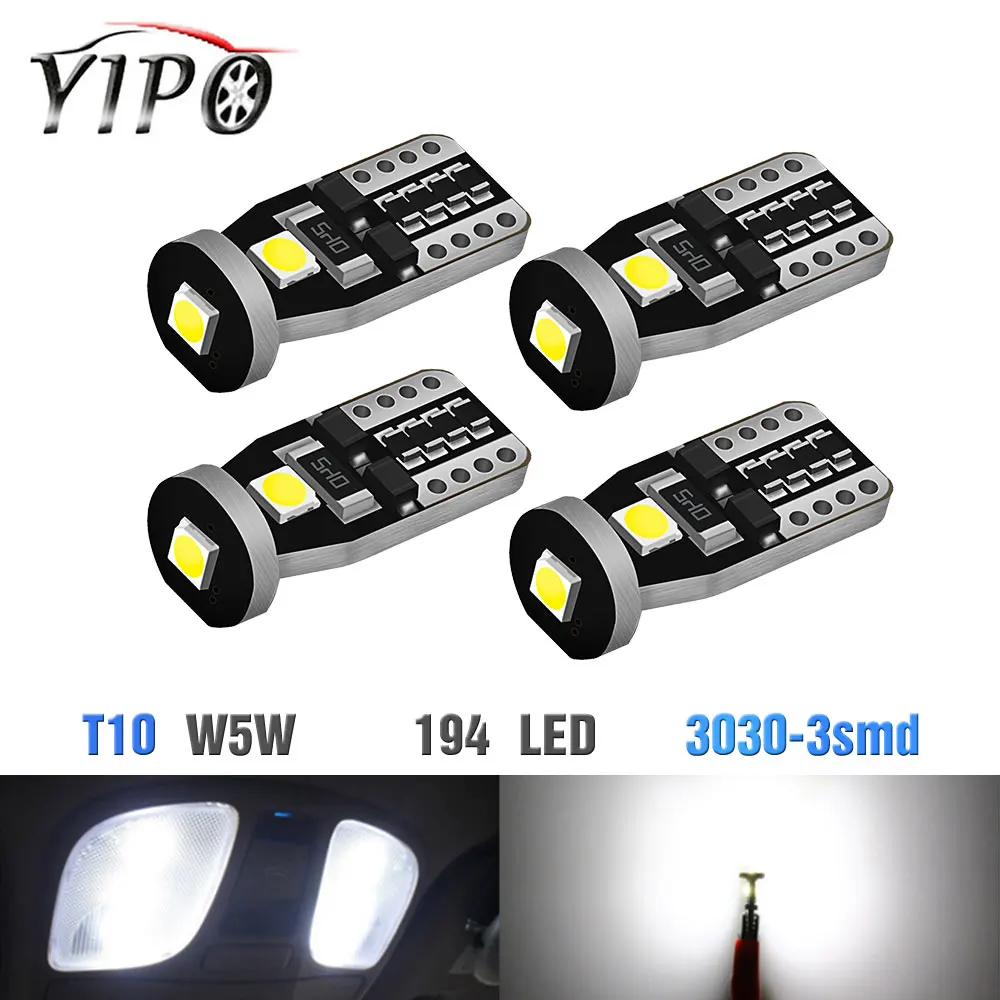 

2X CANBUS t10 led w5w 194 168 3030 3smd Auto Wedge Clearance reading License Plate Light bulb signal lamp 12V car styling white