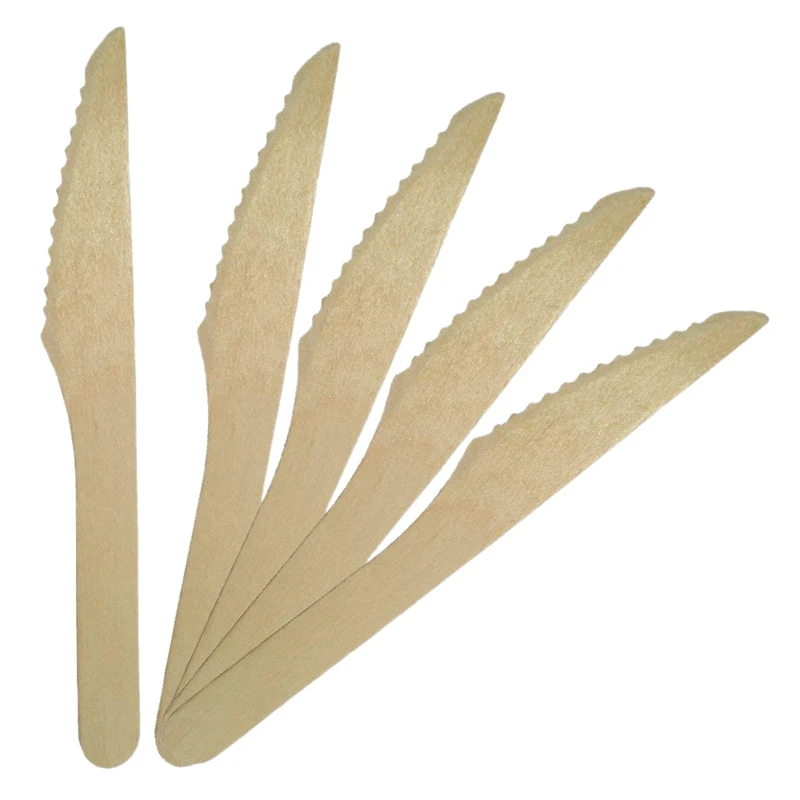 Wood Dinner KNIVES Biodegradable Compostable and Natural Perfect for Parties and Crafts- Pack of 100 Knives