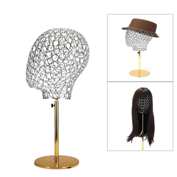 

Adjustable Metal Display Stand Mannequin Head Metal Holder For Displaying Sports Cap / Travel Hats / Beach Hat / Scarfs/Earring