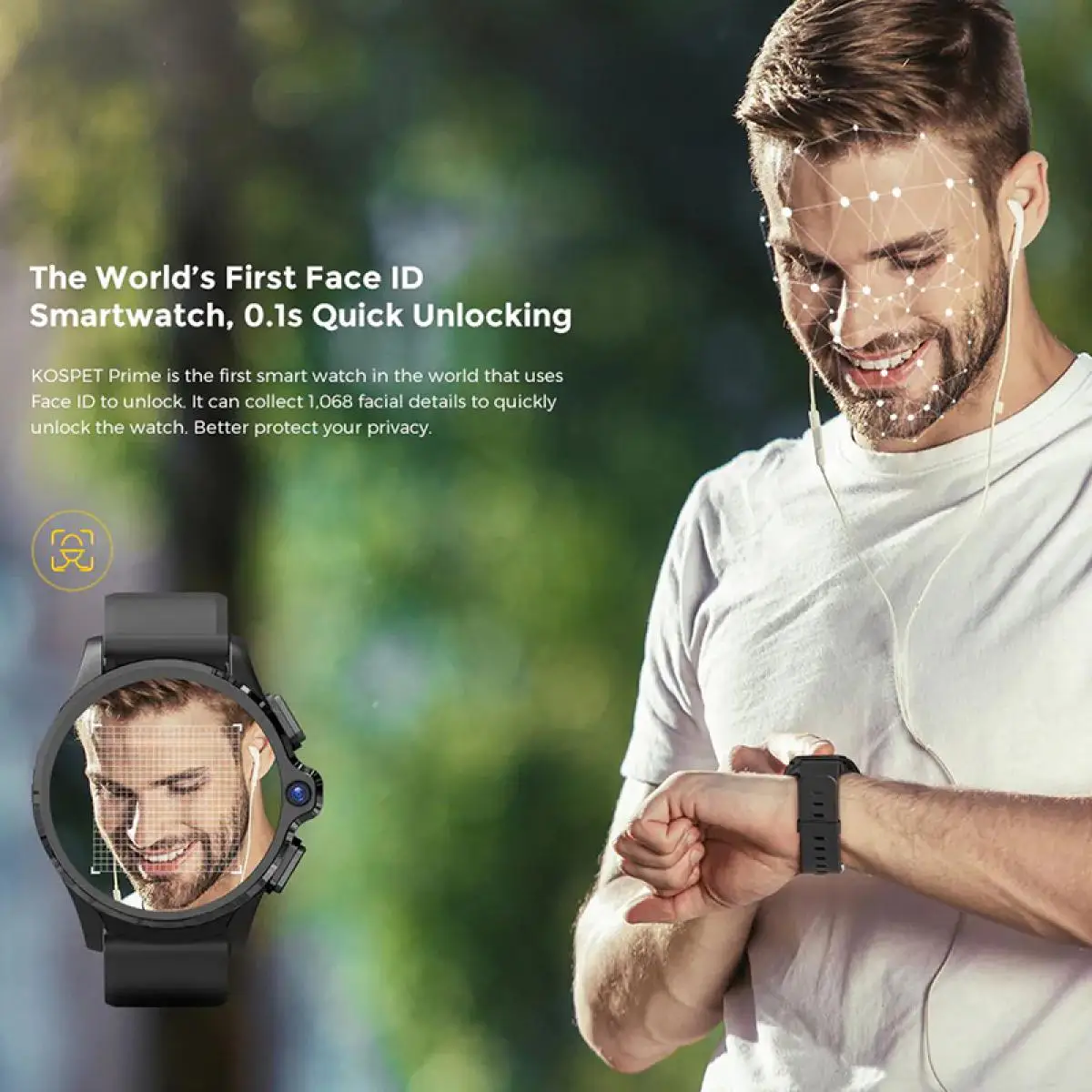 Смарт-часы KOSPET Prime, 3 ГБ, 32 ГБ, мужские, 1,6 дюймов, 1260 мА/ч, батарея, двойная камера, Face ID unclok, 4G, Android, умные часы, gps, Bluetooth