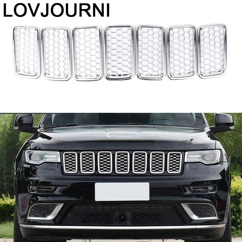 

Front Bumper Grille Exterior Modified Decorative Chromium Car Styling Bright Sequins Protecter 14 15 16 FOR JEEP Grand Cherokee