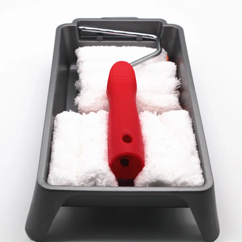 

family Paint tray brush set with 8pcs 4 inch superfine fiber rollers