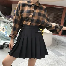 Осенне-зимняя юбка трапециевидной формы с высокой талией, мини-юбка, черная плиссированная юбка, сексуальные короткие юбки для девушек, Женская юбка размера плюс, XL4XL