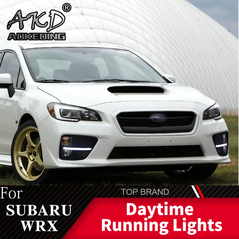 

AKD 2PCS LED Daytime Running Light For Subaru WRX 2015 2016 2017 Yellow Turn Signal Function 12V Car DRL Fog Lamp Decoration