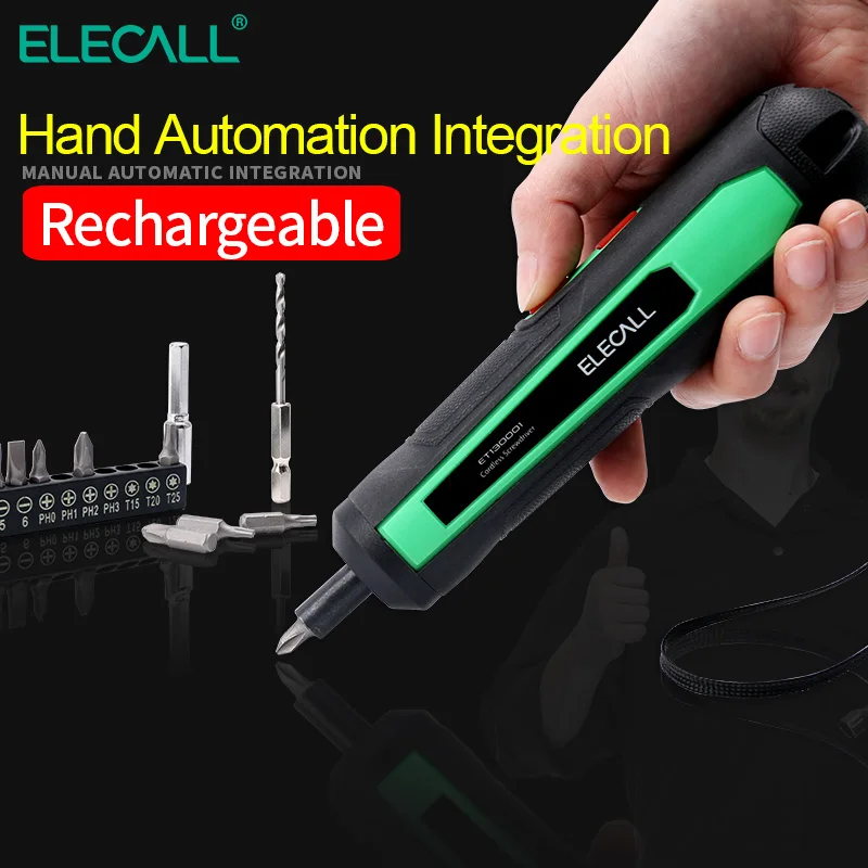 

ELECALL ET130001 mini electric screwdriver electrical rechargeable USB lithium battery 3.6V cordless drill power electric tool