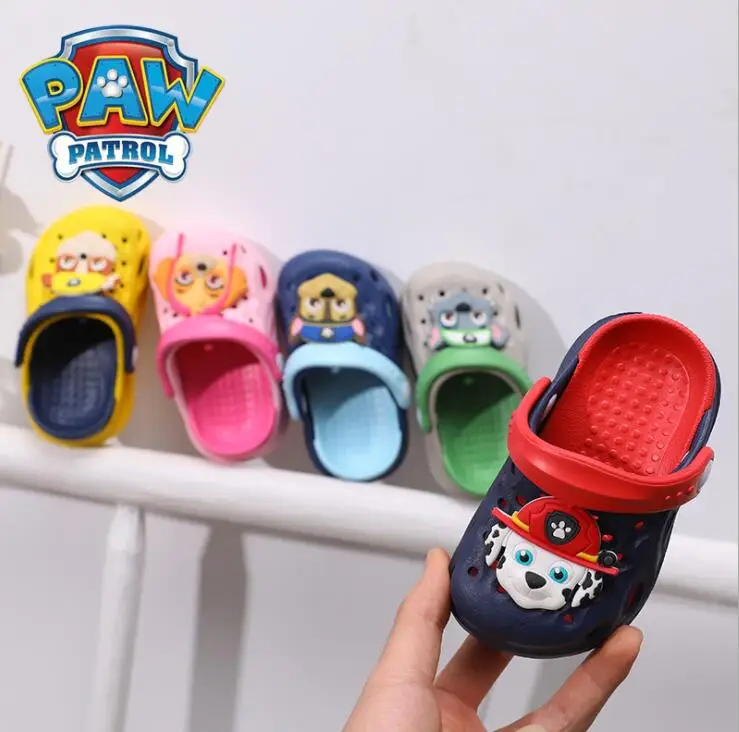 Zapatos de playa de la patrulla canina para niños, sandalias antideslizantes, zapatos de cueva de agua de dibujos animados para niños y niñas, zapatillas para bebés