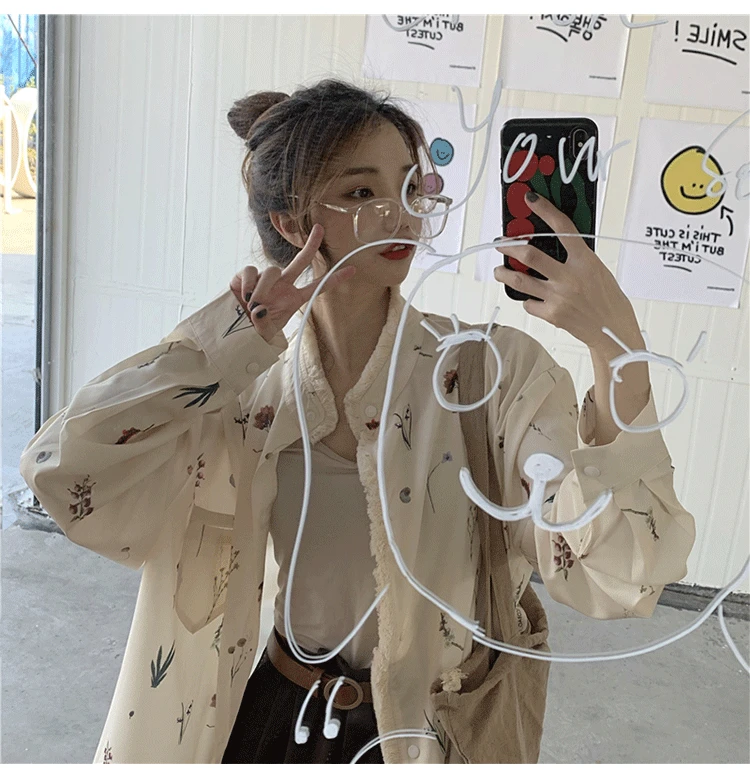 ILARES Blouse Women Plus Size Shirt Vintage Tassel Long Sleeve Printing Shirts Korean Style Women Clothes Blouse Tops For Women