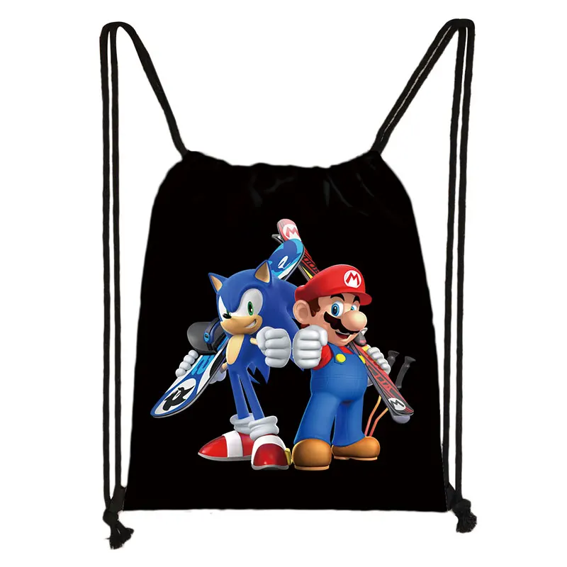 Аниме sonic drawstring сумка для мальчиков и девочек мультфильм рюкзак Подростковые Сумки для хранения детей bookbag дорожные сумки - Цвет: skdysxz32