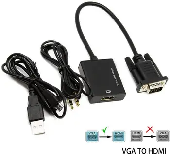 

Amkle VGA to HDMI Adapter Cable VGA Male to HDMI Female 1080P Video Converter with Audio Power Cable for PC Laptop Computer