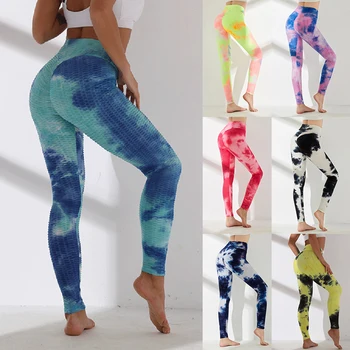 

Women Yoga Pants Tie-dye Compression Elasticity Sports Leggings Fitness Tights Girl Running Pants Sportswear Training Trousers