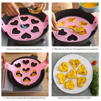 

Fried Egg Mold Pancake Mold Maker Silicone Forms Non-stick Simple Operation Pancake Omelette Mold Kitchen Accessories