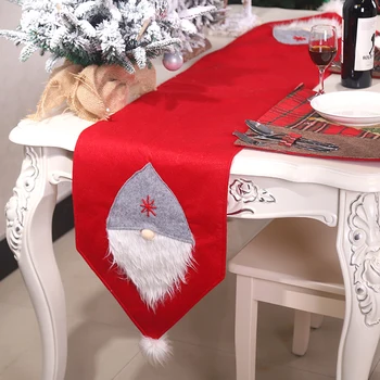 

Christmas Table Runner Mat Tablecloth Xmas Forest Man Table Flag for Dinner Party New Year Festival Desktop Decorations