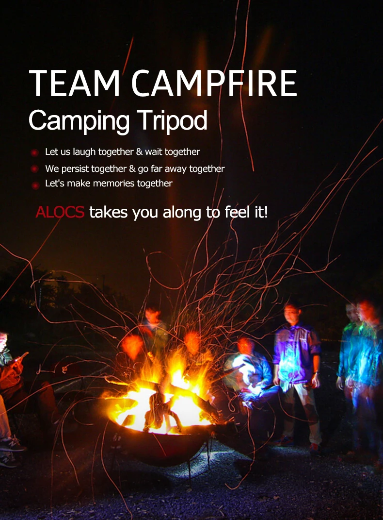 Stainless Tripod Lantern Steel Camp Fire Bonfire Party Outdor Aluminum 