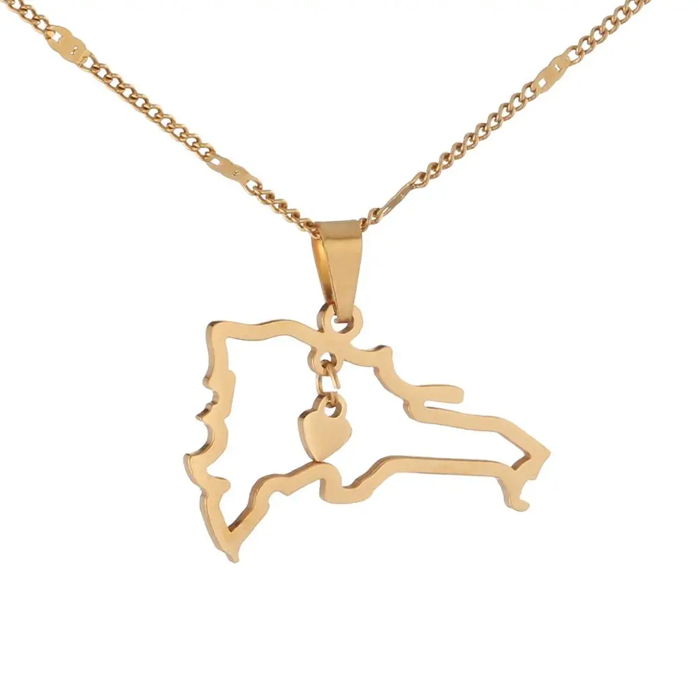 Ожерелье с кулоном в виде карты для женщин ювелирные изделия золотого и