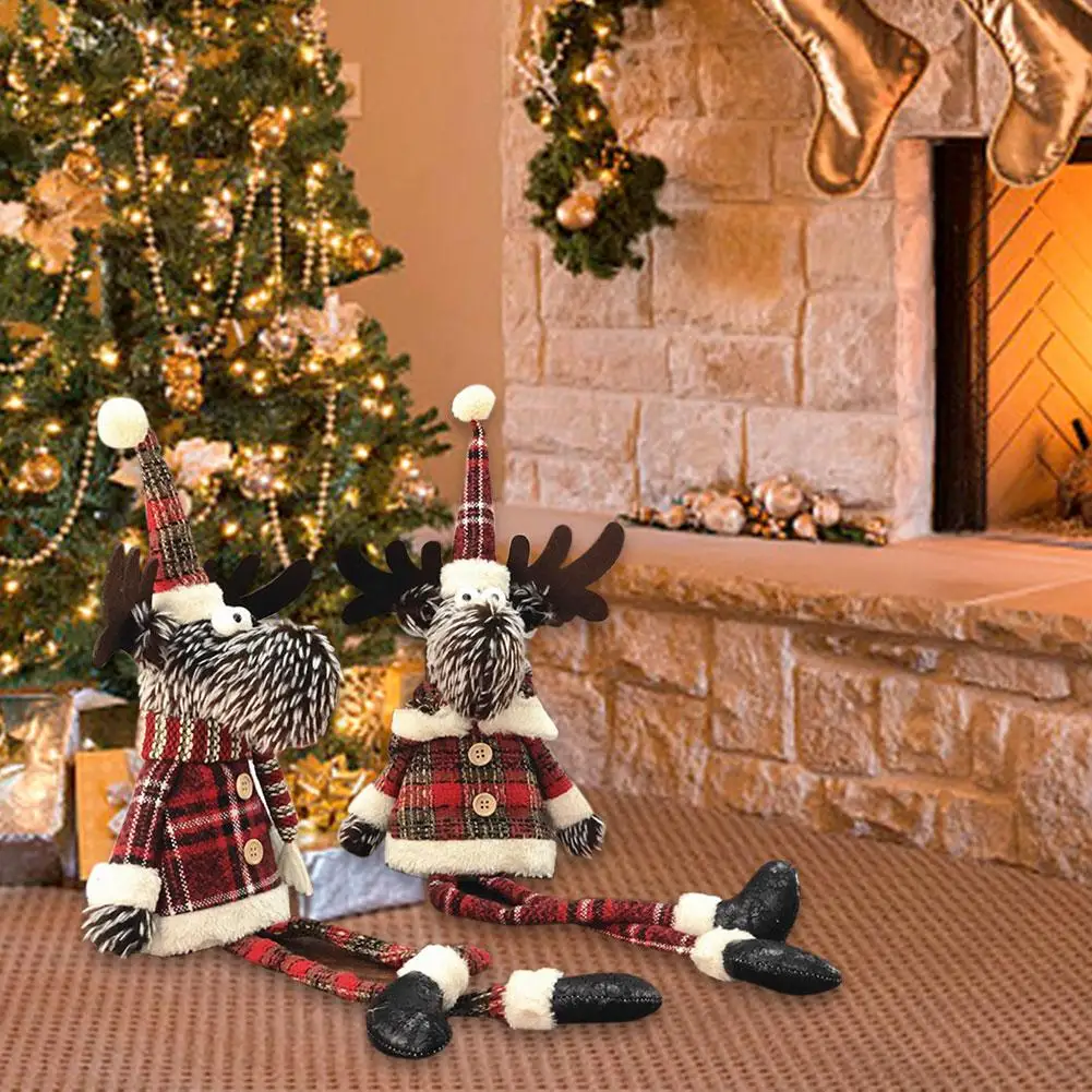 60 см рождественские длинные ноги лося Кукла рождественские украшения для дома Рождественская елка кулон Ormament Navidad вечерние украшения детский подарок