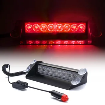

12V 16W 8-LEDs Flashing Warning Light Windshield Emergency Dash Strobe Lamp Dustproof For Car Truck Boat Yacht