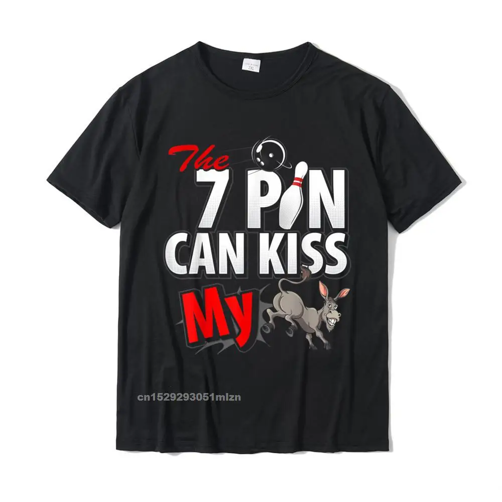 CasualGeek Short Sleeve T Shirt Father Day On Sale O Neck Pure Cotton Tee-Shirts Youth T-shirts Cool  Drop Shipping Seven 7 Pin Can Kiss My Funny 10 Pin Bowling Mens Womens T-Shirt__4651 black
