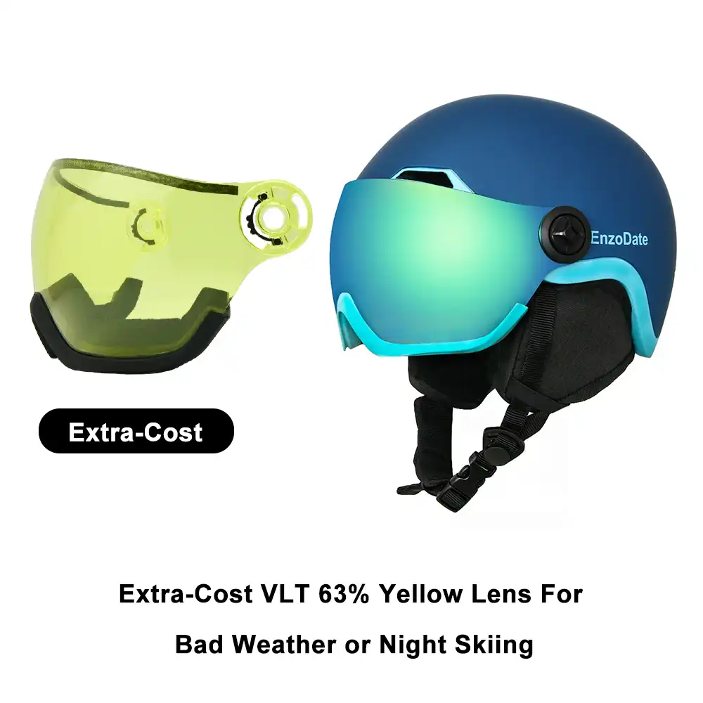 EnzoDate Ski Snow Helmet with Integrated Goggles Shield 2 in 1