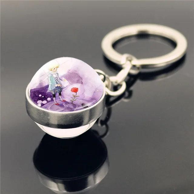 Don't Be a Boring Adult! Le Petit Prince B-612 Planet The Little Price keyring Fox Rose Classical Fairy Tale Glass Ball Keychain 9