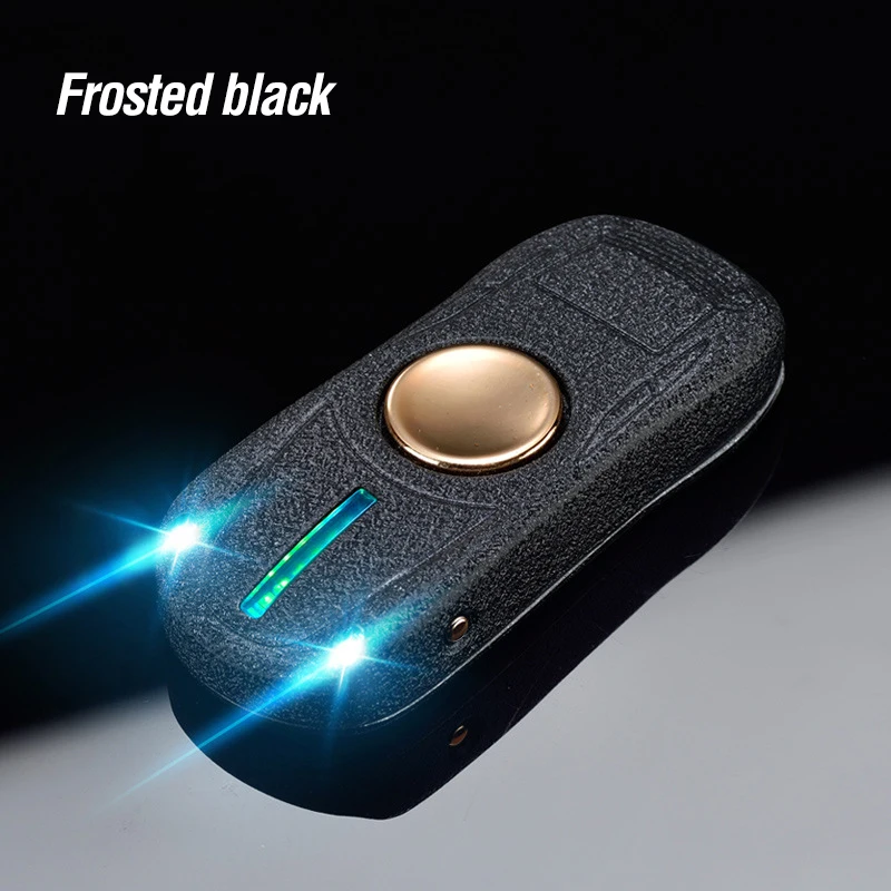 Модель автомобиля Fingertip гироскоп Зажигалка usb зарядка электронная Прикуриватель ветрозащитный турбо ручной Спиннер зажигалка с освещением - Цвет: MS Black Car