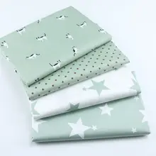 Хлопковая ткань с принтом кота и звезд для изготовления платьев, подушек, одеял для шитья, простыней для детей, Текстиль