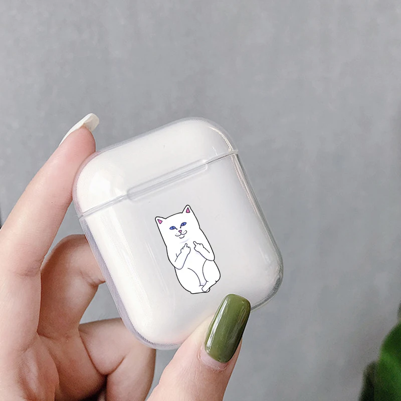 Мягкий чехол с мультяшным рисунком для AirPods милый чехол прозрачный силиконовый Bluetooth наушники защитный чехол для Apple Airpods 1/2 чехол Despise Cat